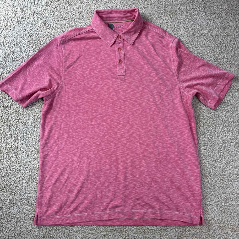 Nicoby Modal Polo Shirt Men's XL Short Sleeve Pink Heather Stretch Performance